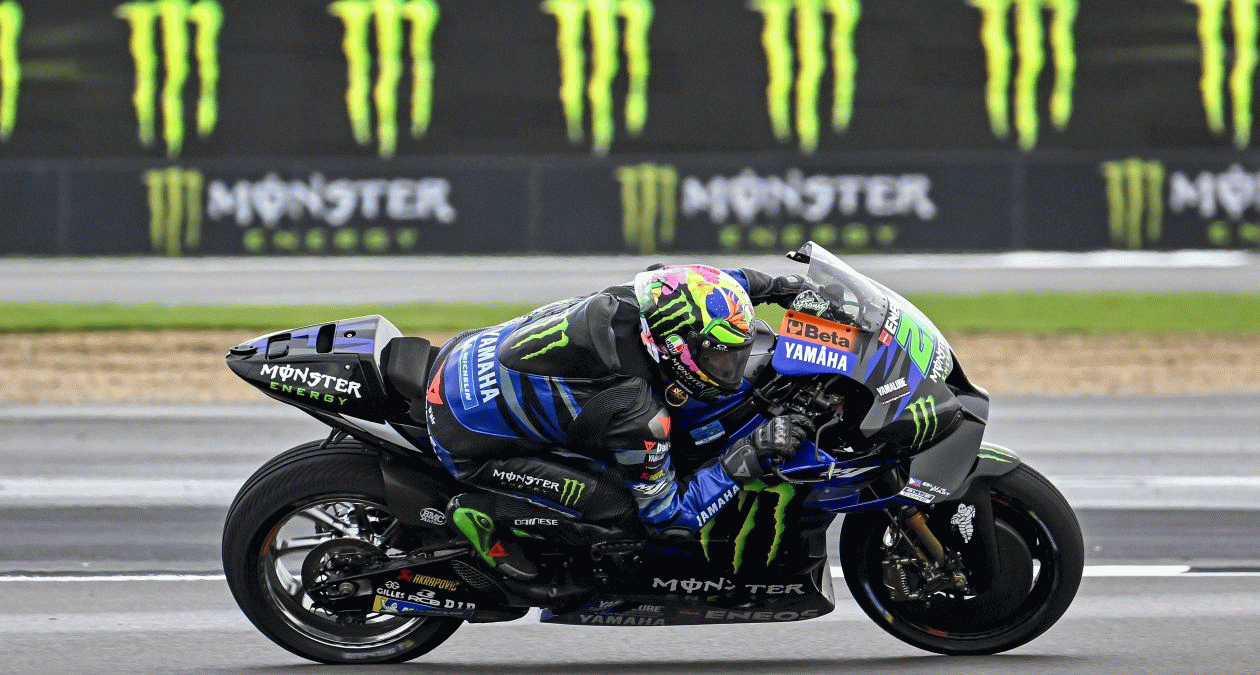 Monster Energy Yamaha MotoGP Grit Teeth in Difficult British GP Sprint 