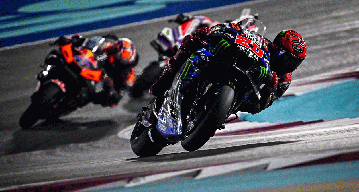 Quartararo Muscles His Way to Seventh Place in Qatar Race