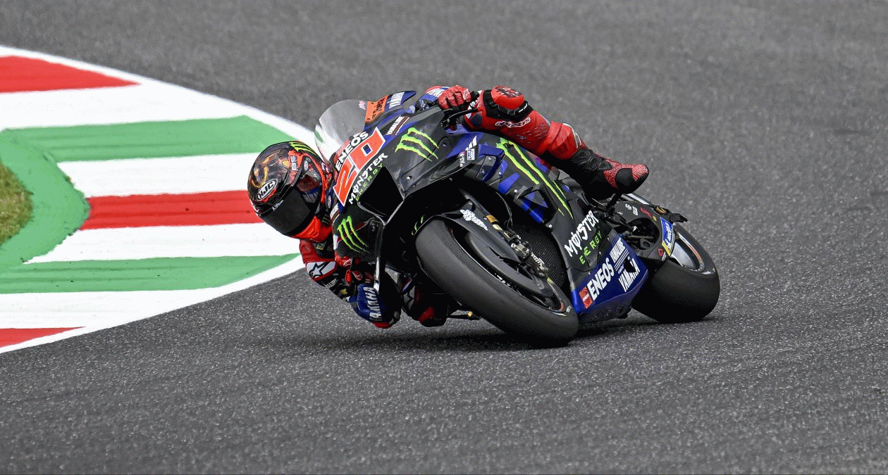 Quartararo Rides to Tenth Place in Semi-Wet Italian GP Sprint